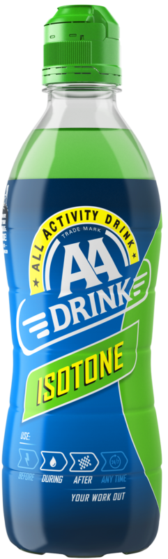 ! AA drink Isotone PET fles (groen sportcap) 12x50cl